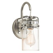 Nástěnná lampa Brinley ve vintage stylu - brushed nickel