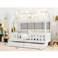 Domečková postel Alfie 4 s úložnými prostory - 120 x 200 - bílá 01