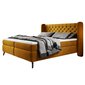 Manželská čalouněná postel Madison + topper - 160 x 200 cm - žlutá okrová 08