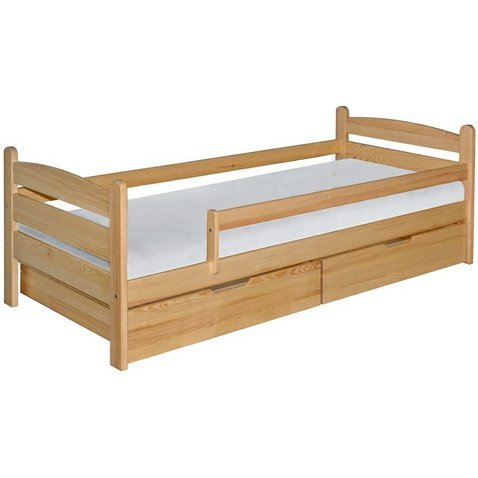 Dětská postel s úložným prostorem Mauricius - přírodní borovice - 01