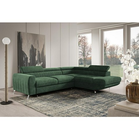 Sedací souprava Amalfi – zelená elegance s praktickými funkcemi 01