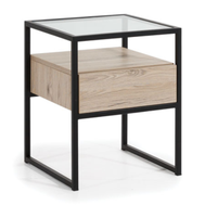 Noční stolek Glassloft 4 - dub bordeaux světlý