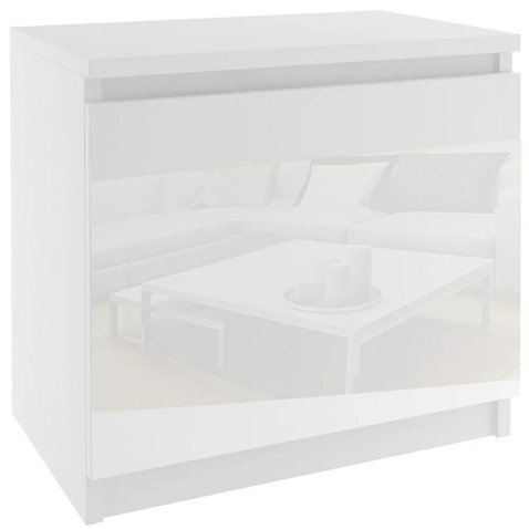 Moderní noční stolek Beauty 1 - bílá / bílý lesk - 01