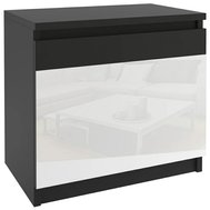 Moderní noční stolek Beauty 1 - černá / bílý lesk