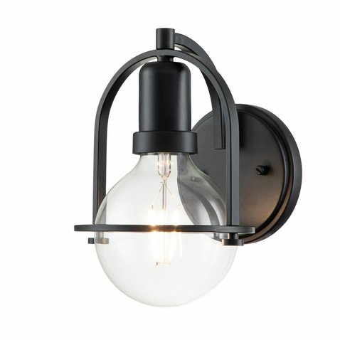 Nástěnná lampa Somerset - černá / čiré sklo 01