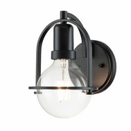 Nástěnná lampa Somerset - černá / čiré sklo