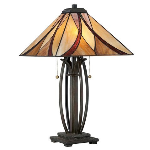 Vysoká vitrážová stolní lampa Asheville 01