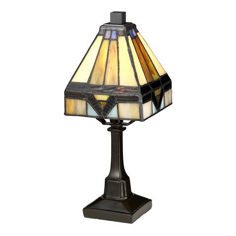 Malá vitrážová stolní lampa Holmes 01