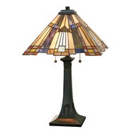 Vitrážová lampa Inglenook ve vintage stylu