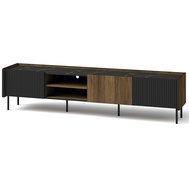 Široký TV stolek Prestigo - ořech warmia/san sebastian/černá Široký TV stolek Prestigo - ořech warmia/san sebastian/černá