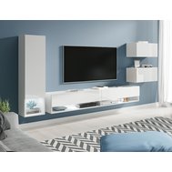 Obývací sestava AMADEO - moderní minimalistický design v bílém lesku 01