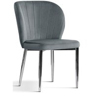 Elegantní židle SHELLY 3 - tmavě šedá/stříbrný lesk