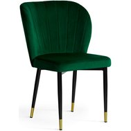 Elegantní židle SHELLY 5 - tmavě zelená/černozlatá