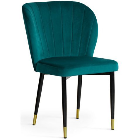 Elegantní židle SHELLY 4 - tyrkysová/černozlatá - 01