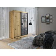 Prostorná šatní skříň Oslo II 150 cm - dub artisan / černá