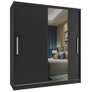 Černá šatní skříň Mirror 133 cm