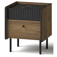 Moderní noční stolek Prestigo - ořech warmia/san sebastian/černá