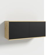 Nástěnná skříňka Emi 3 - dub artisan / černá