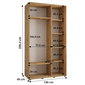 Šatní skříň Davos 1 s posuvnými dveřmi - 130 cm - dub artisan - hloubka 45 cm - 04