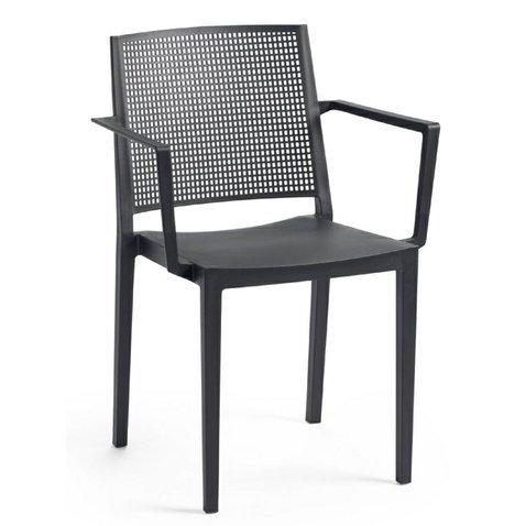 Elegantní židle Grid Armchair s područkami - antracit - 01