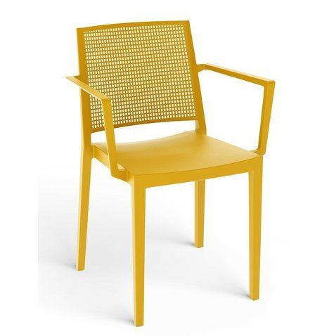 Elegantní židle Grid Armchair s područkami - hořčicově žlutá - 01