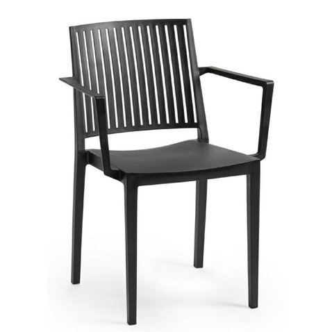 Jednoduchá židle Bars Armchair s područkami - černá - 01
