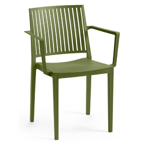Jednoduchá židle Bars Armchair s područkami - olivová - 01